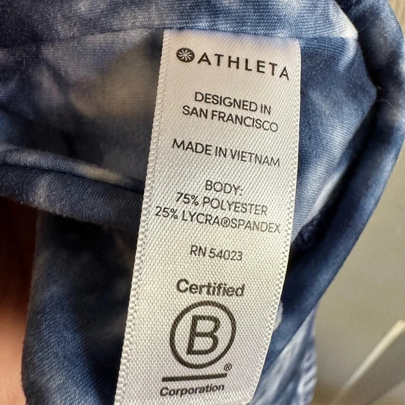 ATHLETA Blue Tie Dye Extra Small EUC Leggings Watercolor Yoga Stretch Tights - Picture 10 of 10